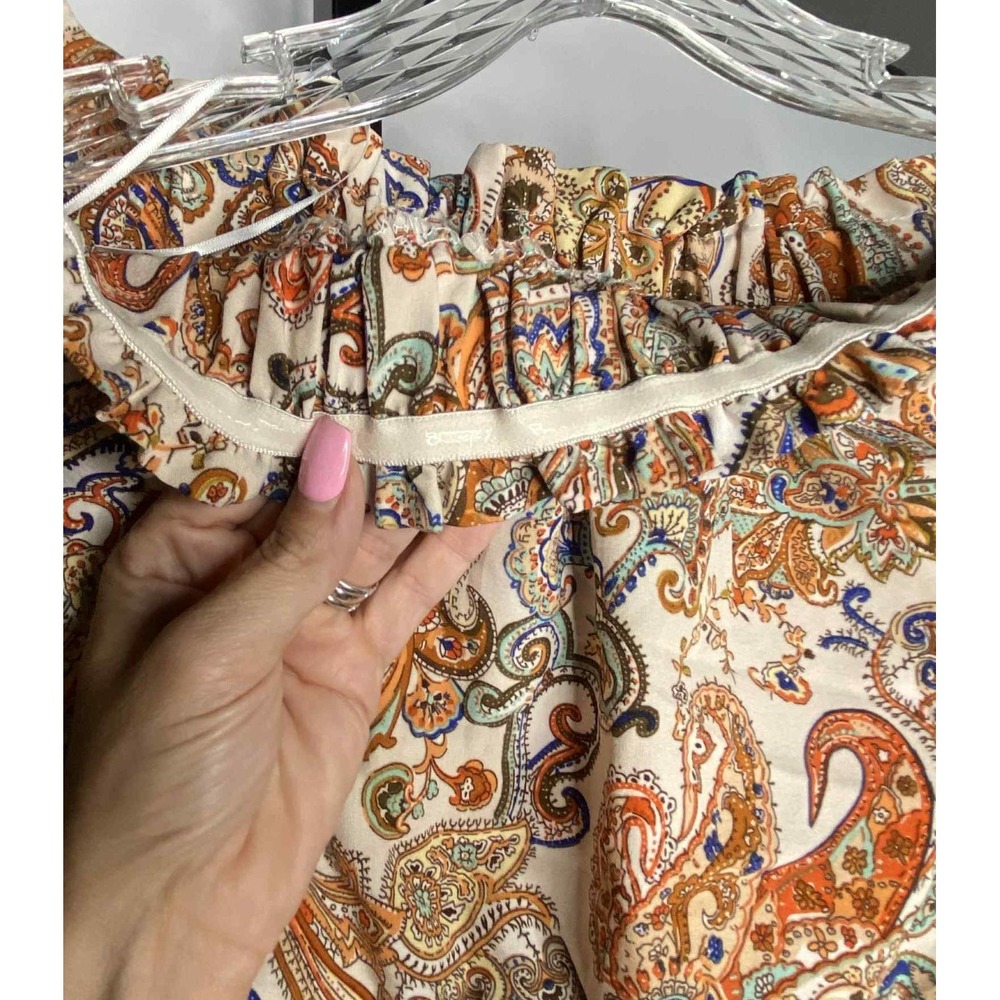 Rosevelvet Strapless multicolor Jumpsuit Tie Waist Cinched Ankle Size Small NWT - Picture 11 of 13